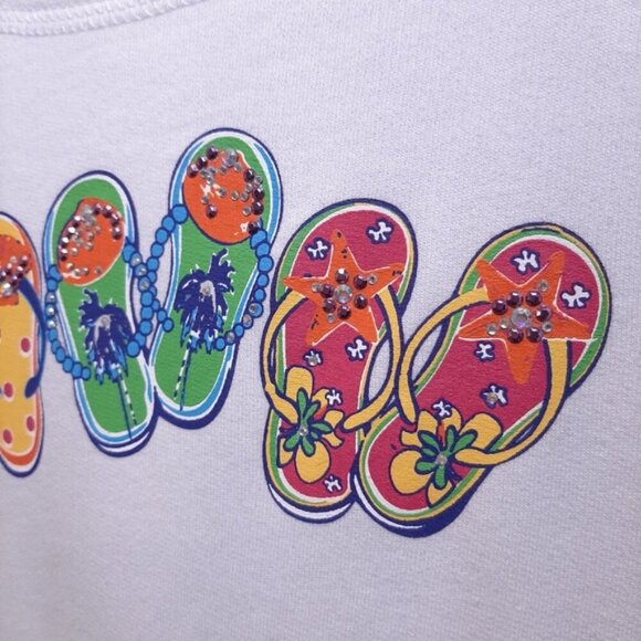 PRINCESS CRUISES Casual Beach Dress Loungewear Rhinestone Sandals Vacation - Picture 4 of 9